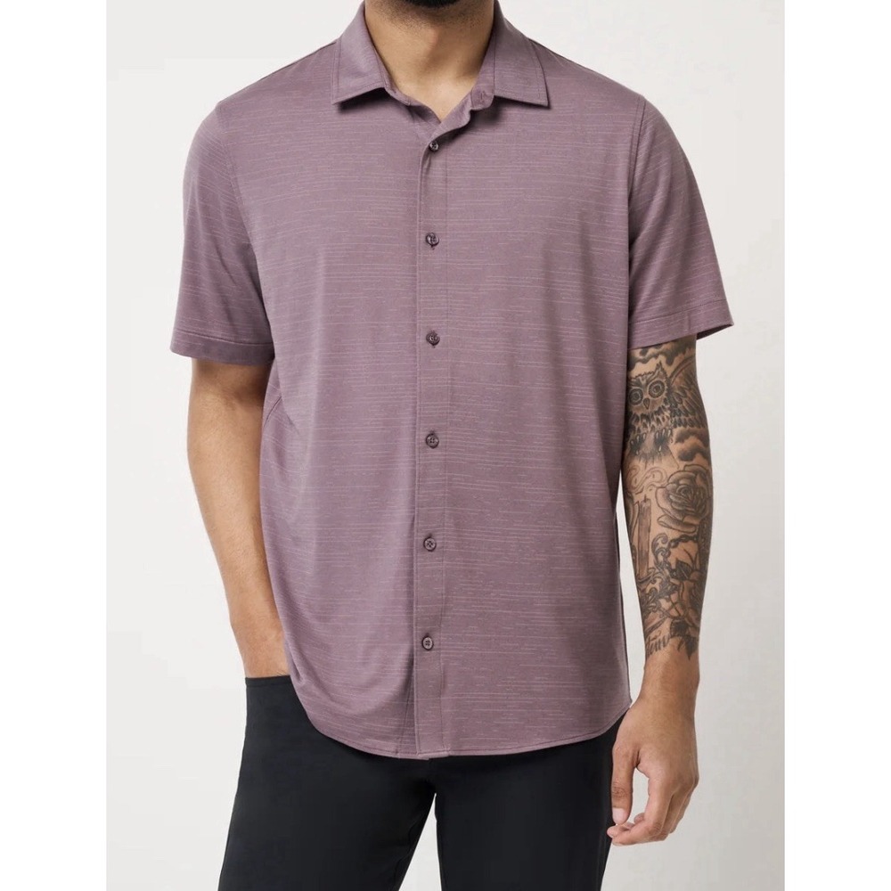 Travis Mathew The Heater Button Up Shirt Men's XXL Moonscape NWT